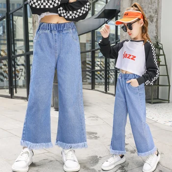 2020 Efteråret Nye Baby Piger Kids Fashion Jeans Sort Denim Bukser Løse Bukser Piger Tøj Komfort Børn Outfits 3