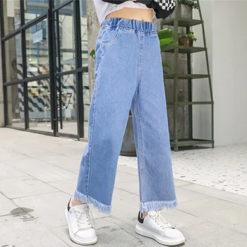 2020 Efteråret Nye Baby Piger Kids Fashion Jeans Sort Denim Bukser Løse Bukser Piger Tøj Komfort Børn Outfits 4
