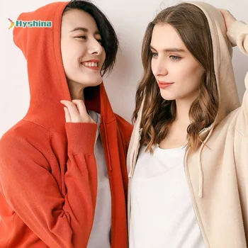 2020 Efteråret Nye Strikkede Kvinders ensfarvet Tynde Stor Størrelse Hooded Sweater med Lange Ærmer Jakke med Lynlås 0