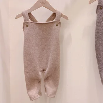 2020 Efteråret Nyfødte Baby Boy Tøj Baby Sparkedragt Uden Ærmer Solid-Jumpsuit Krydse Tilbage Overalls Stropper Casual Outfits 0