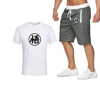 2020 Fashion t-shirt, Shorts Sæt Mænd Sommeren 2pc Træningsdragt+Shorts Sæt Stranden Herre Casual t-Shirts Sæt Sportswears 0