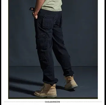 2020 Foråret Hot Taktiske Herre Cargo Bukser Bomuld Casual Multi-Lomme Militære Mænd Bukser Pantalon Homme 0