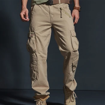 2020 Foråret Hot Taktiske Herre Cargo Bukser Bomuld Casual Multi-Lomme Militære Mænd Bukser Pantalon Homme 2