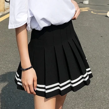 2020 høj talje plisserede nederdele Kawaii Harajuku Nederdele kvinder, piger lolita a-linje sømand nederdel Stor Størrelse Preppy skole uniform 0