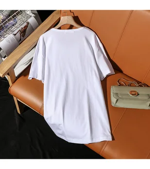 2020 Kvinder Plus Size Boring, T-shirts, Tøj, Mode Tegnefilm Diamanter T-shirts Sexet Løs Hvid Tshirt koreanske Tees T246 2