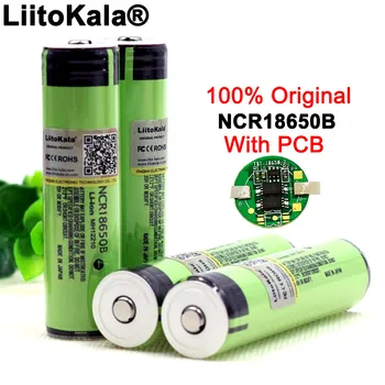 2020 Liitokala Beskyttet Oprindelige 18650 Genopladeligt batteri NCR18650B 3400mah med PCB 3,7 V batterier Til Lommelygten 4