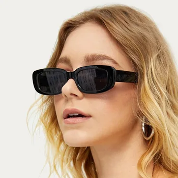 2020 Lille Rektangel vintage Solbriller nuancer til kvinder candy farve Briller spejl Firkantet sol briller retro Flad Top Klar Linse