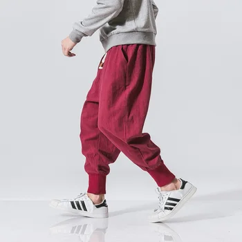 2020 Mænd Harem Bukser Japansk Casual Bomuld Solid Varme Man Jogger Bukser Kinesisk Stil Sweatpants 0