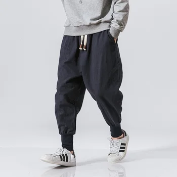 2020 Mænd Harem Bukser Japansk Casual Bomuld Solid Varme Man Jogger Bukser Kinesisk Stil Sweatpants 1