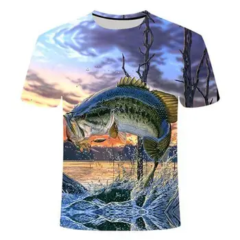 2020 ny fiskeri t-shirt stil afslappet Digital fisk 3D-Print t-shirt til Mænd, Kvinder tshirt Sommeren Korte Ærmer O-hals Toppe&t-Shirts s-6xl 2
