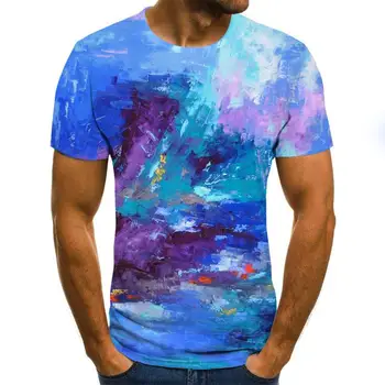 2020 ny mænds 3d-T-shirt-farve udskrivning sommer-shirt T-shirt brand T-shirt øge størrelsen korte ærmer sjove shirt 2294