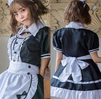 2020 Nye Anime Cosplay Costume Stuepige Outfit Passer Shirt Korte Ærmer Kjole Prinsesse Mini Nederdel Sød Sexet Goth Loli Pige, Kvinde 26064
