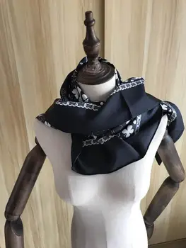 2020 Nye Ankomst Mode blomst silke tørklæde 90*90 cm firkantet sjal twill wrap til kvinder, dame, pige 4317