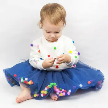 2020 Nye Ankomst Mulity Farverige Spædbarn Tyl Tutu Nederdel Pom Prinsesse Mini Kjole Børn Tøj Pettiskirt Pige Tøj 1