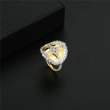 2020 nye fan-formet brev shell diamant ring retro mode trend temperament kvindelige bærbar mærke smykker charme luksus 4