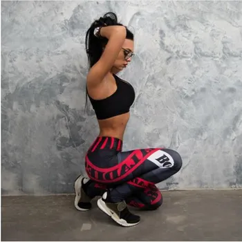 2020 Nye Print Sportslige Leggings Kvinder Trænings-og Høj Elastisk Tynde Bukser Mode Tøj Push Up Åndbar Træning Leggin XL 1