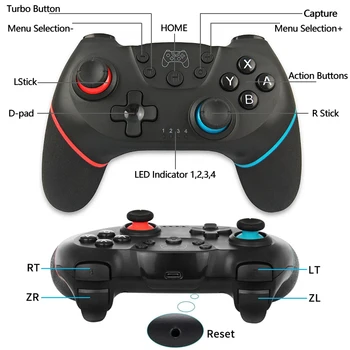 [2020 Opgraderet Version] Bluetooth-Pro Gamepad For N-Switch NS-Skifte NS Skifte Konsol Wireless Gamepad USB-Joystick Controller