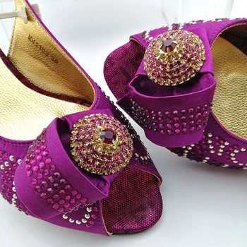 2020 Pink italienske Mode design Sko Med Matchende Clutch Taske Varme Afrikanske Kæmpe Bryllup Med Høj Hæl Sandaler og Taske Sæt Party 3