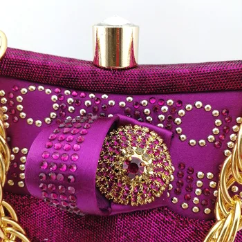 2020 Pink italienske Mode design Sko Med Matchende Clutch Taske Varme Afrikanske Kæmpe Bryllup Med Høj Hæl Sandaler og Taske Sæt Party 5