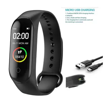 2020 Smart band M4-Armbånd Blodtryk pulsmåler smart Armbånd Sundhed Fitness kører Tracker Se Skridttæller 0