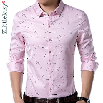 2020 Sociale Lange Ærmer Line Design-Shirts til Mænd Slim Fit Vintage Mode Mænds Shirt Mand Kjole Trøje Casual Tøj 36814 0