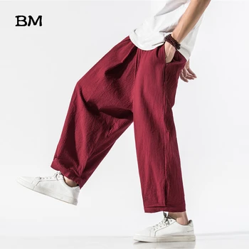 2020 Sommer Bomuld Ankel-Længde Bukser Kinesisk Stil Underbukser Mode Harem Bukser Mænd Japansk Harajuku Tynd Radise Bukser 0