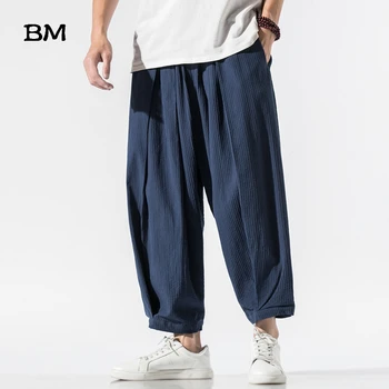2020 Sommer Bomuld Ankel-Længde Bukser Kinesisk Stil Underbukser Mode Harem Bukser Mænd Japansk Harajuku Tynd Radise Bukser 3