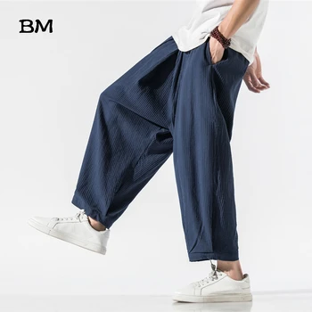 2020 Sommer Bomuld Ankel-Længde Bukser Kinesisk Stil Underbukser Mode Harem Bukser Mænd Japansk Harajuku Tynd Radise Bukser 4