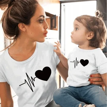 2020 Sommer Mode Familie Matchende Tøj Søde Mor Og Datter T-shirt Mor Og Mig Tøj Baby Drenge Tøj