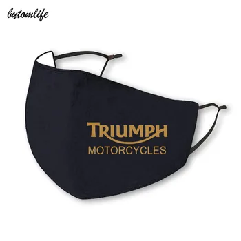 2020 Triumph Logo Motorcykler Maske Udskrivning Vaskbar Åndbar Genanvendelige Vandtæt Og Støvtæt Bomuld Munden Maske 0