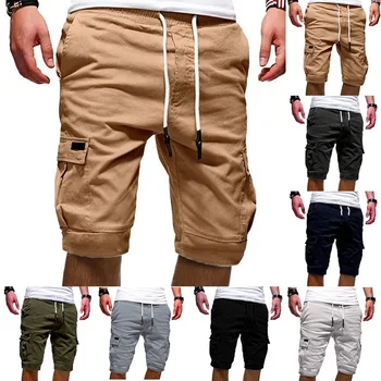 2020 Varm Sommer Casual Shorts til Mænd Fragt Multi-lomme Shorts Herre ensfarvet Snor Fashion Streetwear Shorts 0