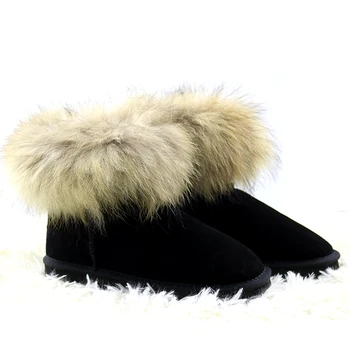 2020NEW stil Kvinder sne støvler varm vinter sko sko Ægte ræv pels ægte læder støvler Australia Støvler 3