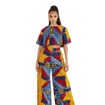2021 Efteråret Sexet Afrikanske Kvinder Udskrivning af To Stykker, Sæt Top og Nederdel Afrikanske Passer Afrikanske Tøj til Kvinder 1