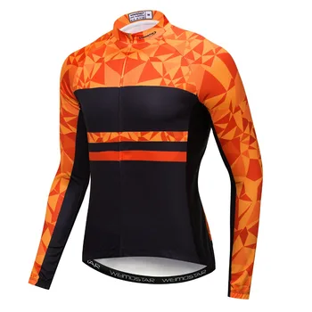 2021 Mænds Trøje med Lange Ærmer Mountain MTB Downhill Cykel Racing Motocross Tøj Shirt Top Cykel Maillot Sort Orange 4