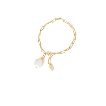 2021 Nye Guld Farve, Ægte, Naturlig Ferskvand Barok Perle Armbånd Til Kvinder Romantisk Fine Smykker 23cm 0