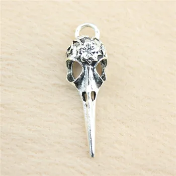 20pcs/masse 41*12mm gammel sølv Fugl Hoved Skalle charme Vedhæng DIY smykker, armbånd, halskæde, ørering 9657