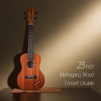 23 Tommer Concert Ukulele Mahogni Træ Hawaii-Guitar for Begyndere og Professionelle Spillere Ukulele Komplet Kit 1