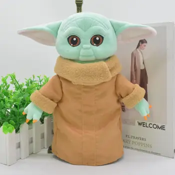 25cm Disney Star Wars Baby Yoda Plys Legetøj PÅ LAGER Den Kraft, der Vækker Bløde Bløde Udstoppede Dukker, Bamser Jul for børn Børn 1
