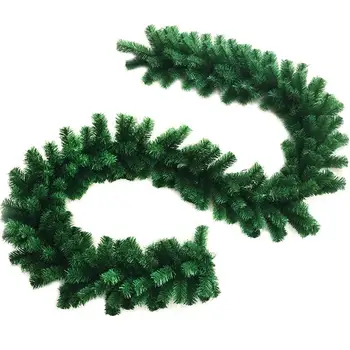 270x28cm PVC Kunstige Krans af Løv Grønne Blade Kunstige Vinstokke til Julepynt (Grøn) 2