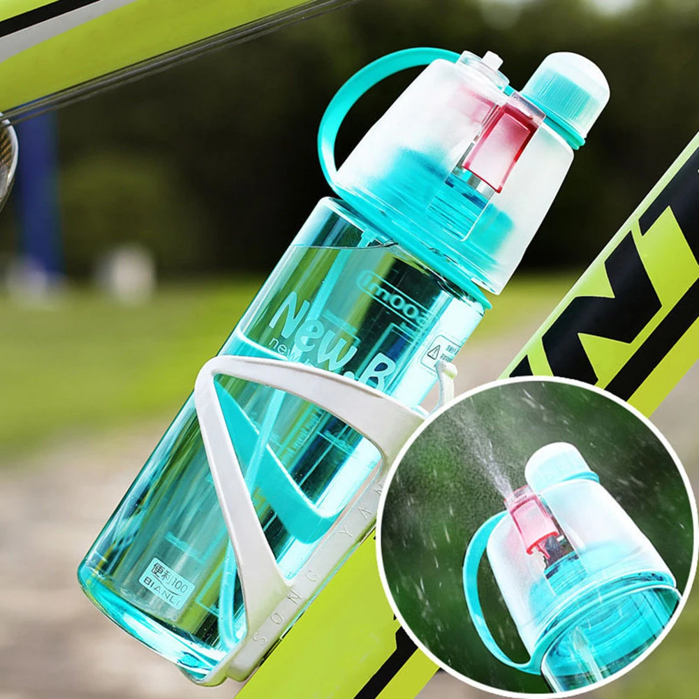 600ml Offentlig Cykel Sport Tåge Fitnesscenter Flaske Bærbare Rejse Vand at Drikke Kop Spray Vandring Eller Udendørs 1