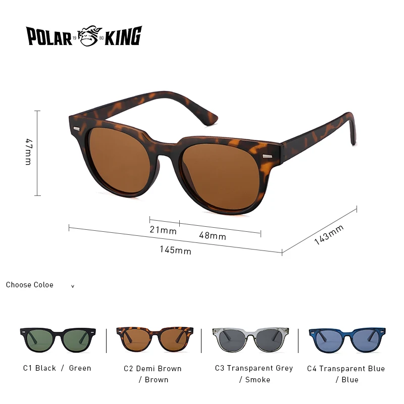 Polarking Vintage Oprindelige Design Solbriller Mænd Demi Gennemsigtig Stil Brillerne Høj Quailty Sol Briller Kørsel PL467 1