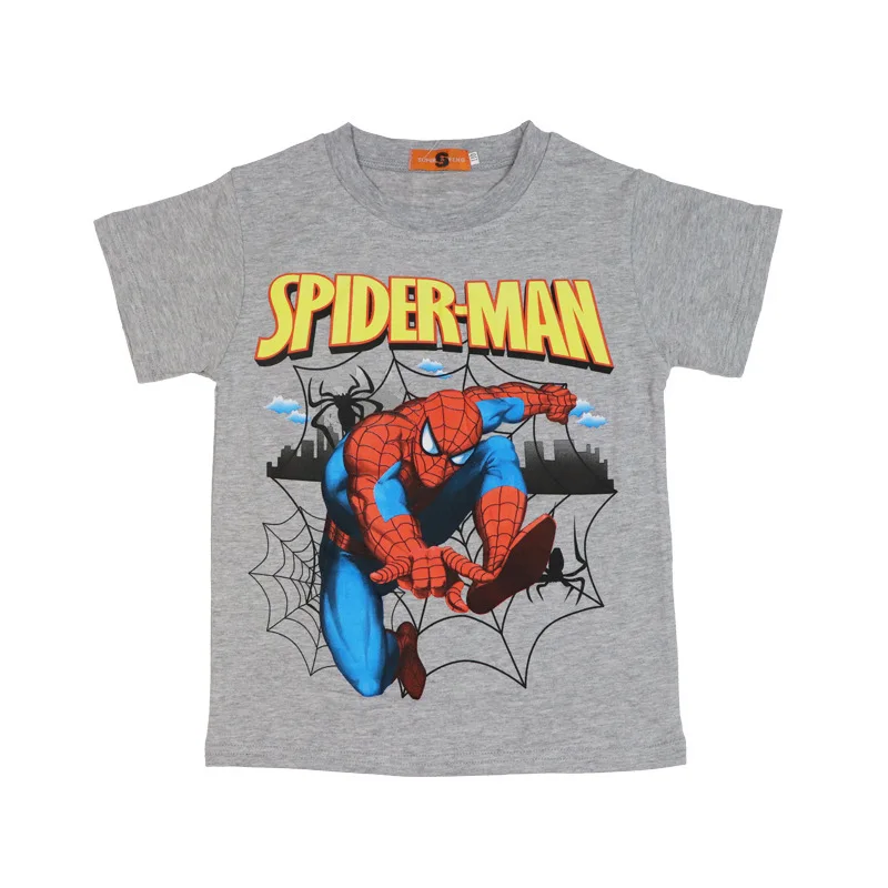 Disney, Marvel Kids Tøj Sommeren Tegnefilm Captain America, Spiderman Print Bomuld kortærmet T-shirt Børn, Drenge Tøj 1