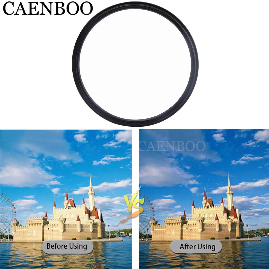 CAENBOO Yi 4K+ II Filtre Til XiaoMi Yi 4K/II/Lite/+Plus Rød Ring+Cap Filter Sæt Dykning Vandtæt Sag 52mm Bolig Tilbehør 1