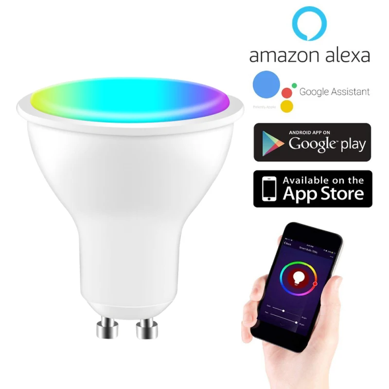 1/2/3/4/5 PC ' Gu10 WIFI Smart LED Pære Spotlight RGB Lampen APP Control Smart Home Arbejde Med Alexa, Google Startside 85-265V 1
