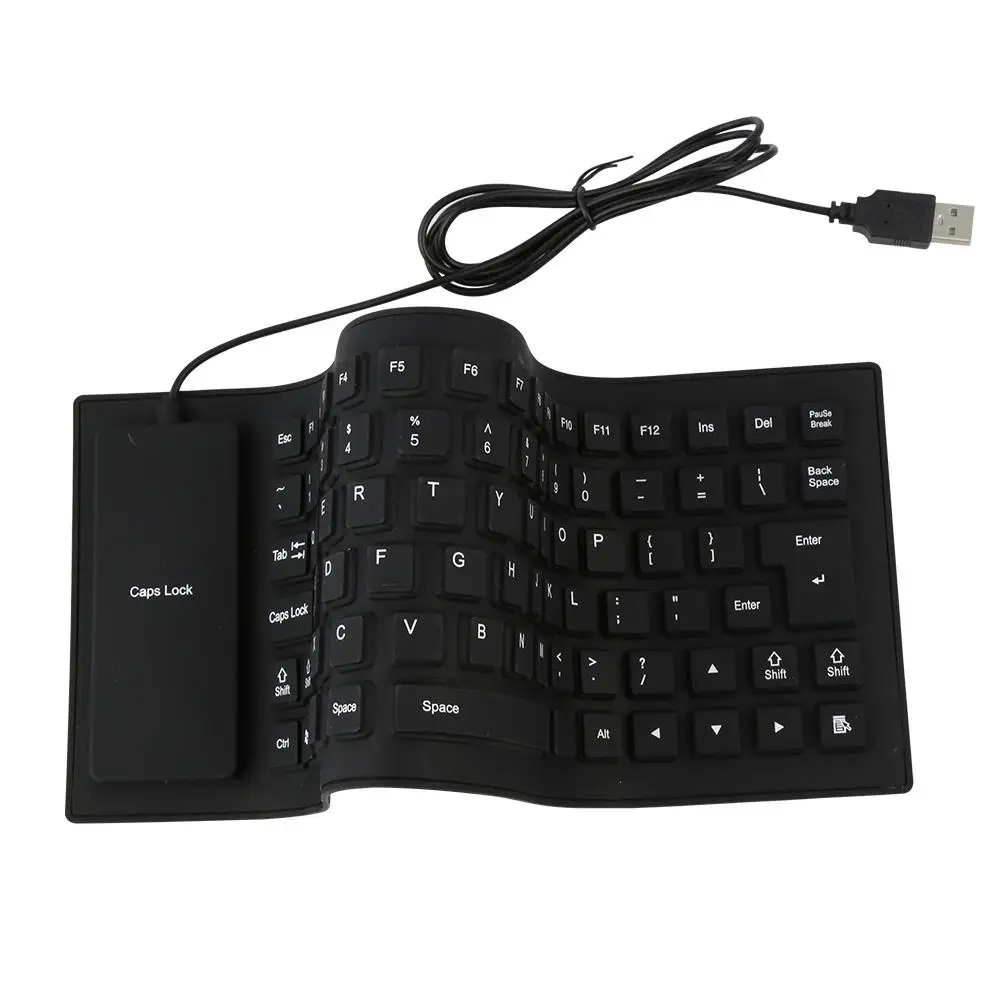 Black 85 Taster Silikone Keyboard USB-Kablet Vandtæt Fleksibel Folde Nøglen bord til PC Desktop, Laptop 1