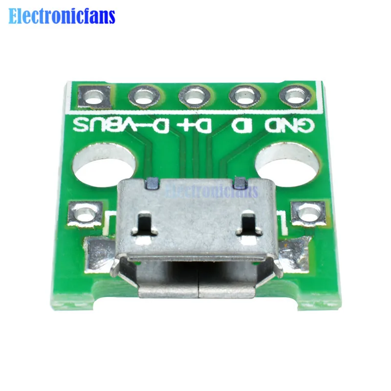50stk/Masse MICRO USB til DIP-Adapter 5Pin 2.54 mmDip hun Stik til Micro Usb Type PCB Pinboard Converter 1