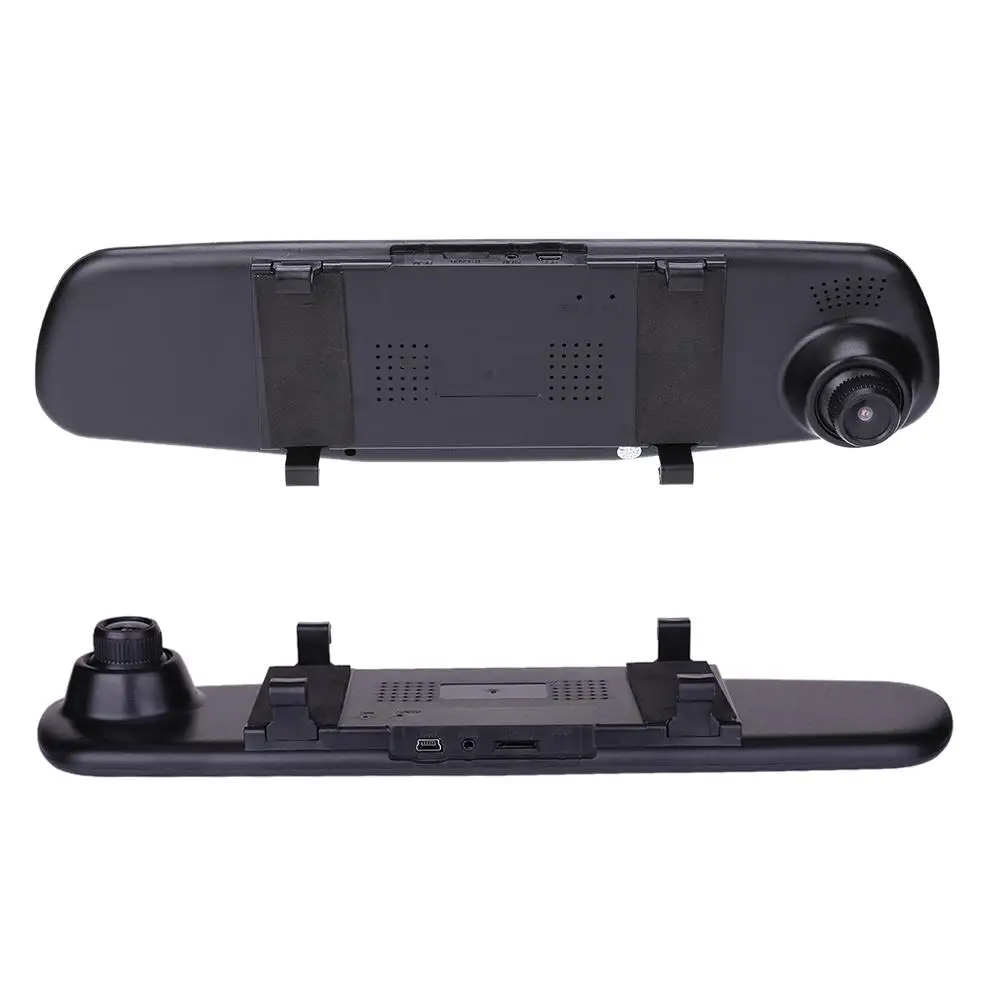 HD 1080P 4,3 tommer Dobbelt Linse Vandtæt Understøtter Flere Sprog Bil DVR bakspejl Dash Cam Video Kamera Tilbehør til Bilen 1