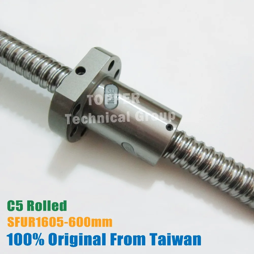TBI SFU 1605 Rullet kugleskrue C5 600mm med Ballnut SFU1605 For CNC-Maskine 1