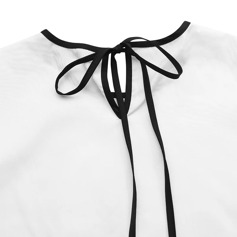 Kvinder Mode Flæse Bluse ZANZEA Foråret Bue Snor Top Elegante Kontor Dame Blusa Kvindelige snøre Puff Ærmer Shirt i Overstørrelse 1