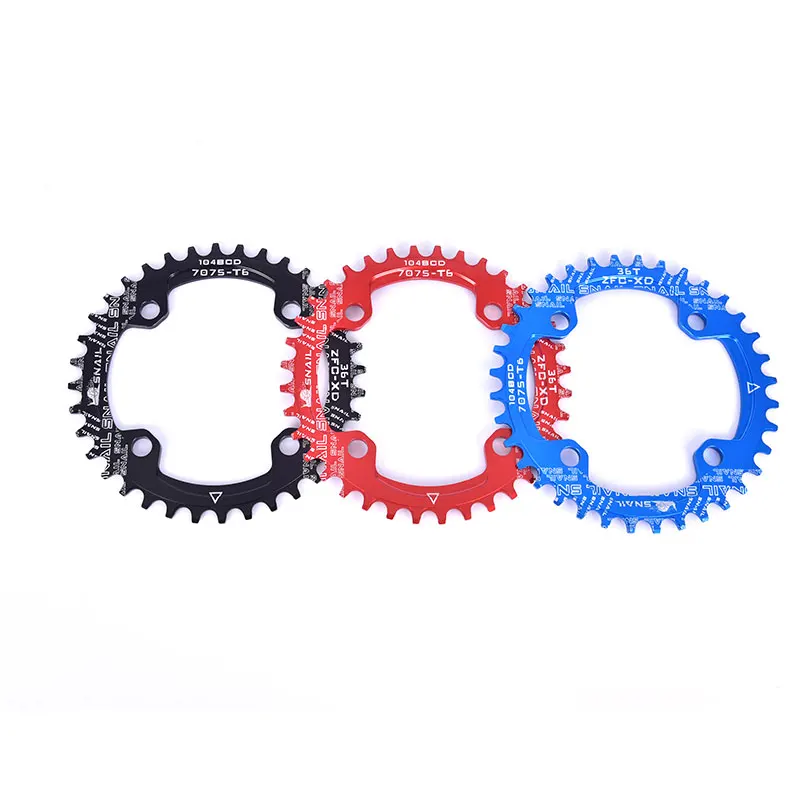36T Kæde Ring 104BCD Runde Smalle Bred Ultralet Tand Plade 104BCD MTB Mountainbike Chainwheel 1